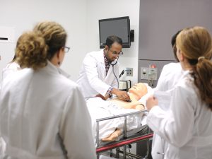 Nursing graduate students working in the clinical lab