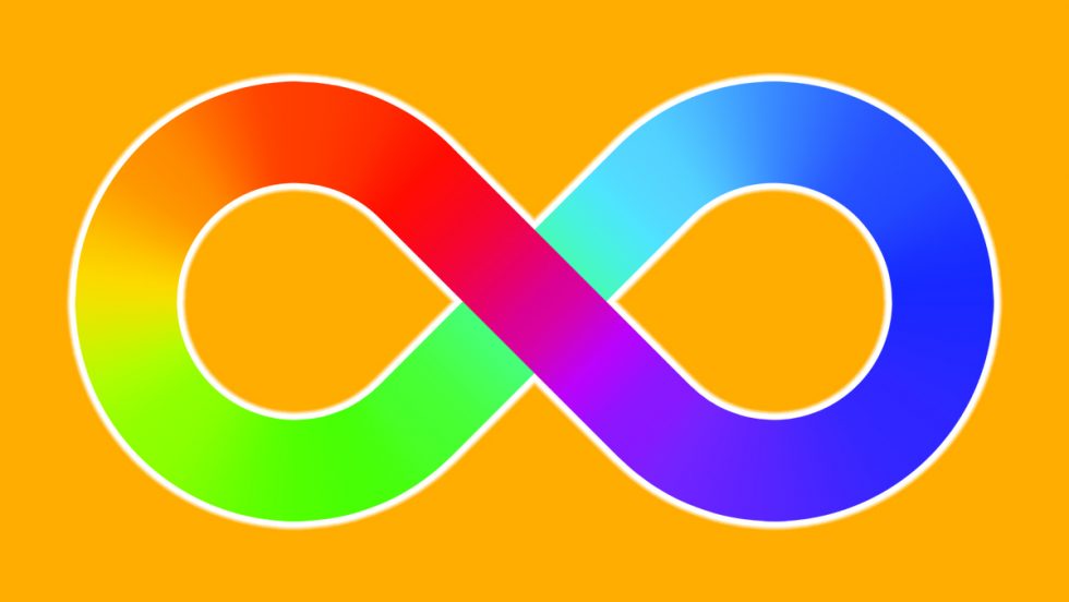 Neurodivergent infinity symbol. Rainbow colors