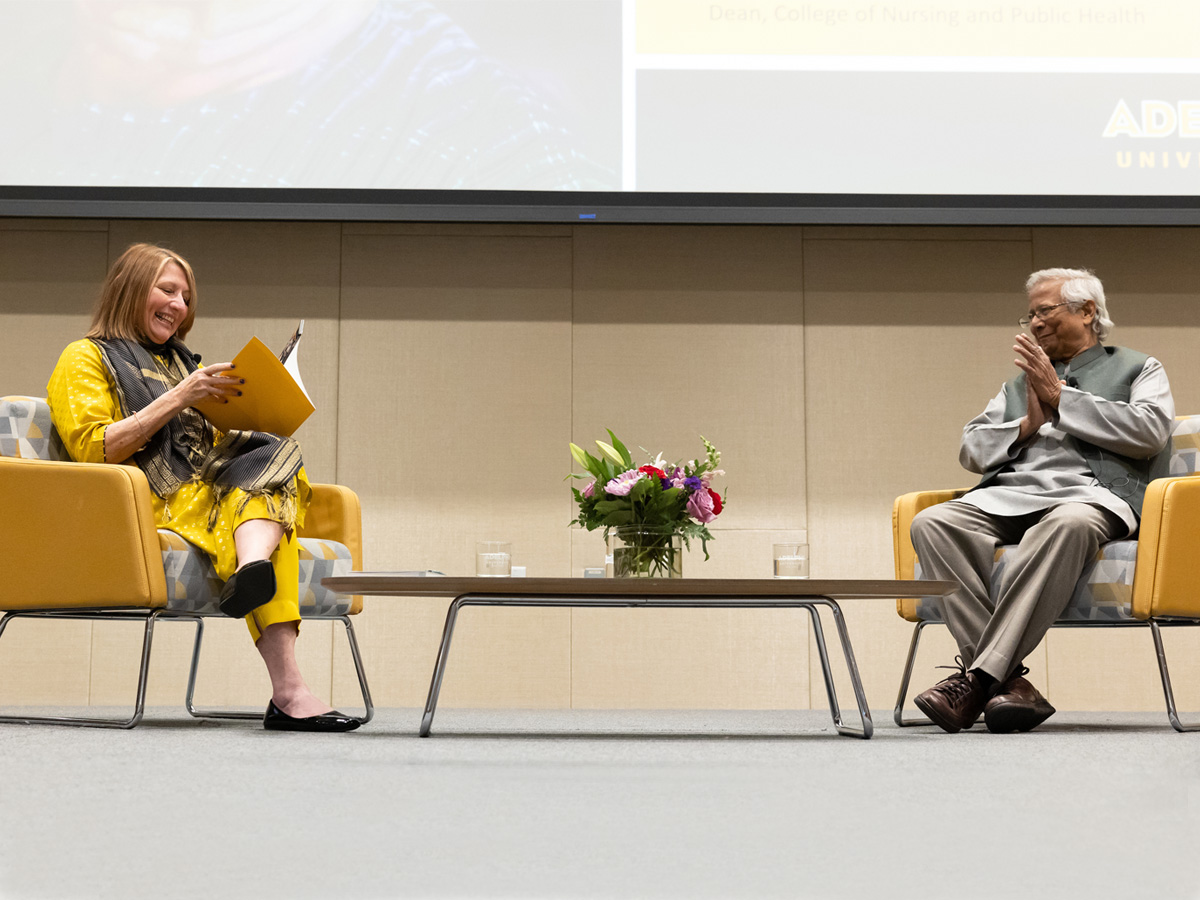 Adelphi and Nobel Peace Prize Winner Join Hands Across the Globe