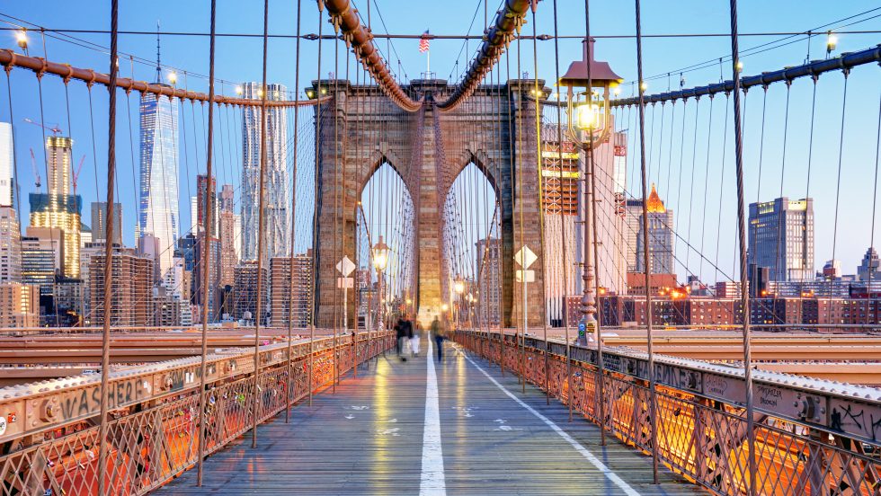 View of the Brooklyn Bridge in NYC
