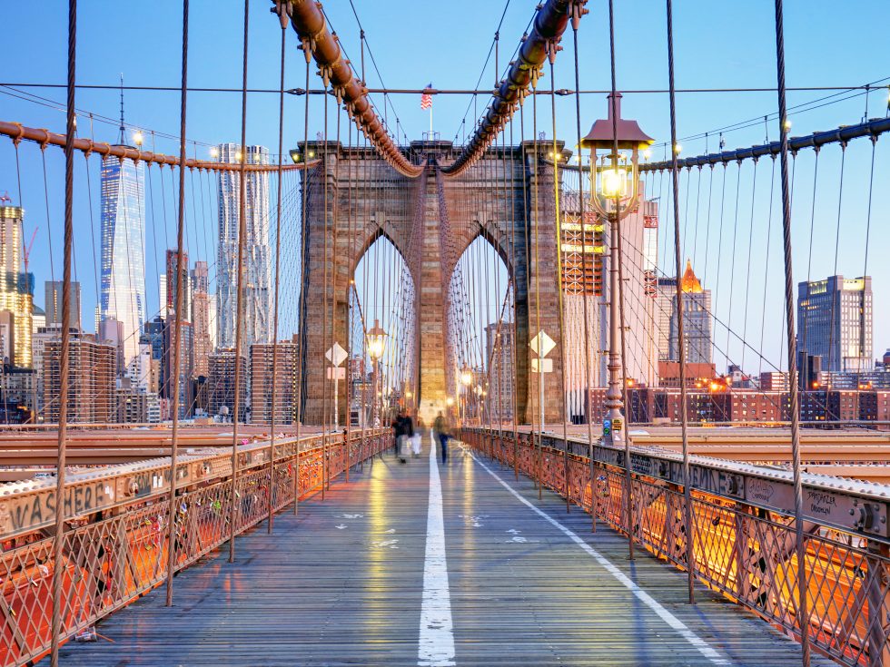 View of the Brooklyn Bridge in NYC