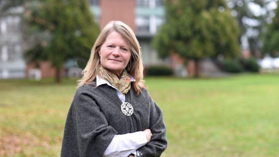 Susan Dinan, PhD on Adelphi University's campus in Garden City, NY.
