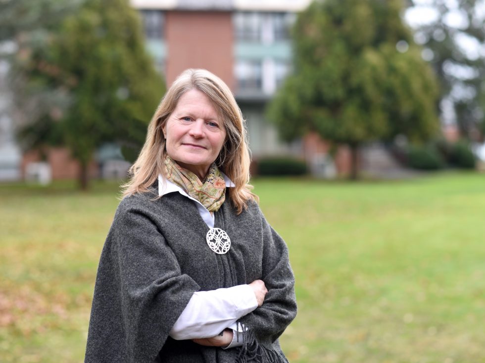 Susan Dinan, PhD on Adelphi University's campus in Garden City, NY.