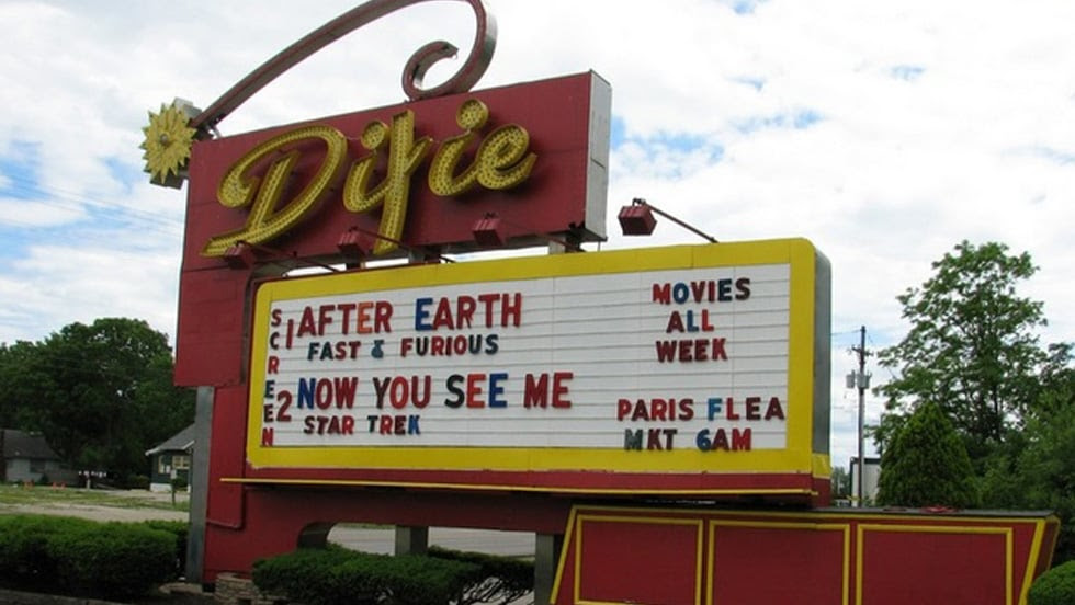 Dixie Twin Drive-In Theater Sign