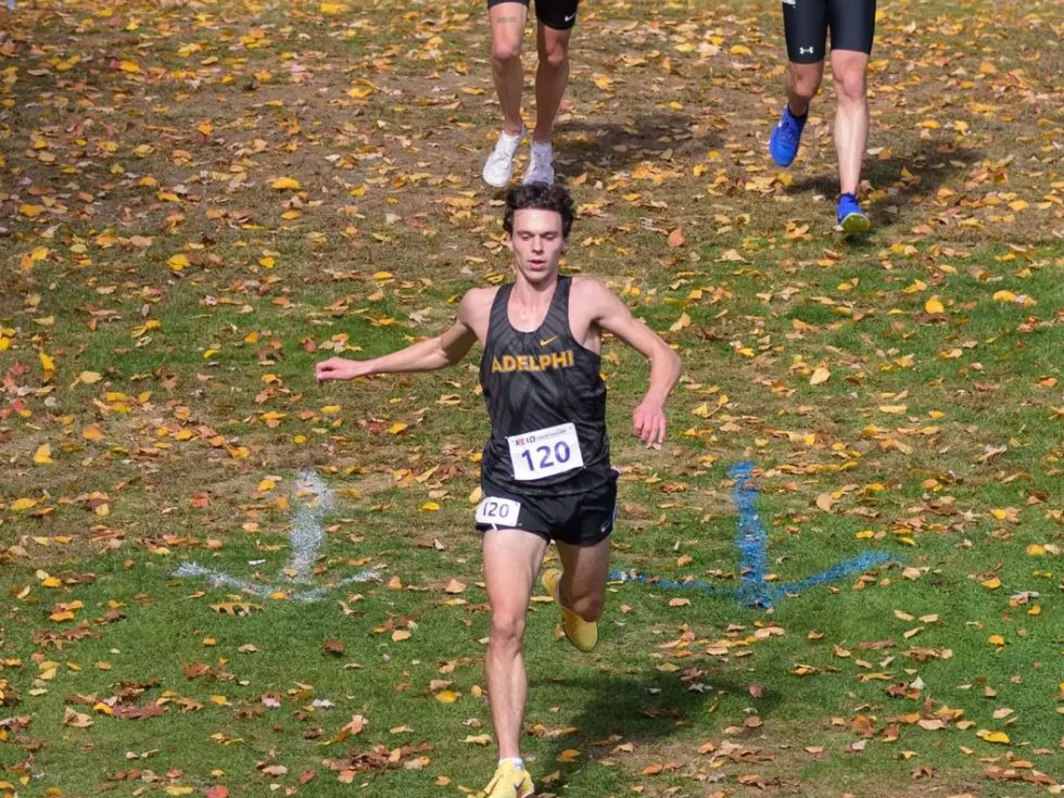 Man running cross country track
