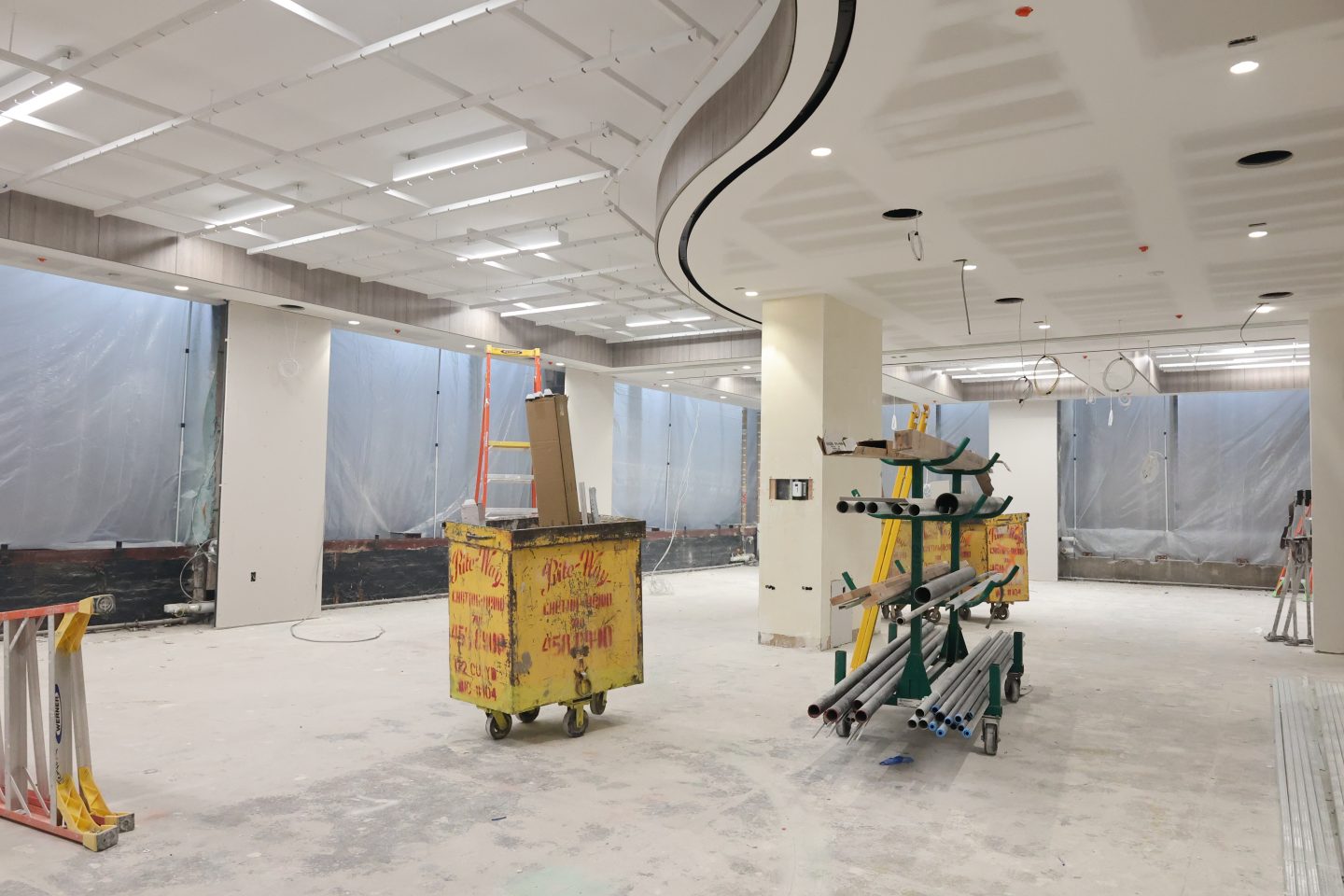 Adelphi Manhattan Center 2025 renovation progress: Windows to be installed on the third floor
