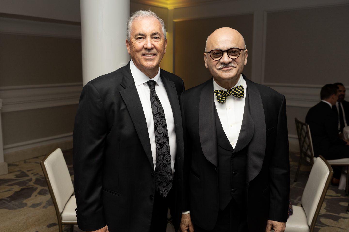 President Michael Balboni ’81, JD, with donor Bharat Bhisé, MBA ’78.